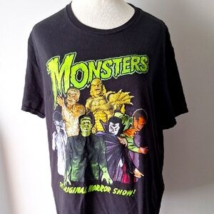 Monsters Black Halloween Style T-Shirt